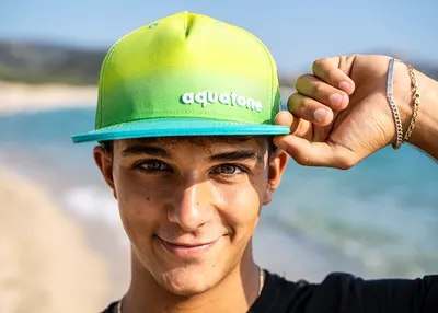 Одежда Aquatone LOGO CAP Green/Blue Gradient flat-brim cap — вид сверху