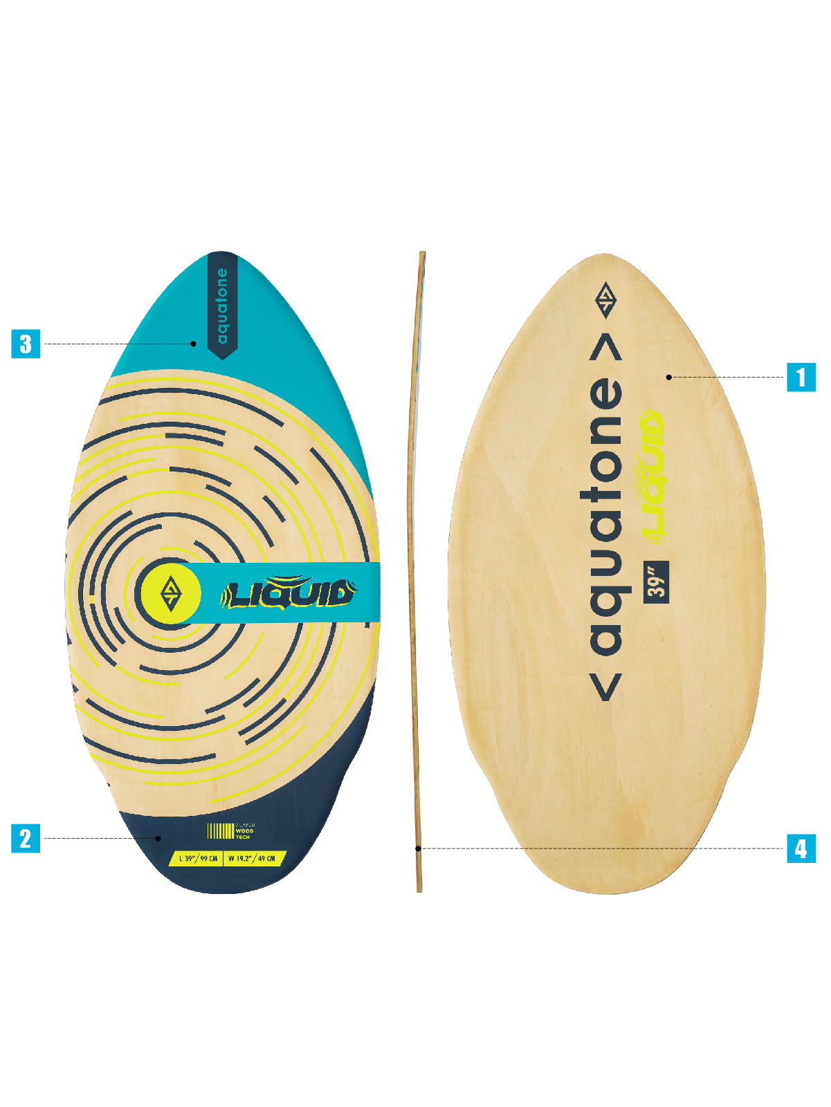 Inflatable доска Aquatone LIQUID 30 SKIM BOARD Crafted by 7-Layer — in action on the water