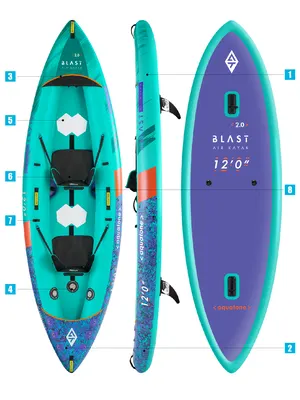 Каяк Aquatone BLAST 12'0" RECREATIONAL KAYAK 2-PERSON — в работе на воде