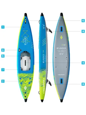 Каяк Aquatone GLACIER 12'6" ADVANCED KAYAK 1-PERSON — в работе на воде