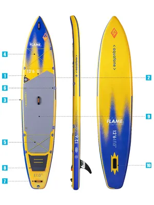 Надувная доска Aquatone FLAME 12'6" TOURING SUP Long Distance Touring — в работе на воде