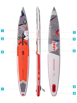 Надувная доска Aquatone SPIKE 14'0" RACE SUP Performance board — в работе на воде