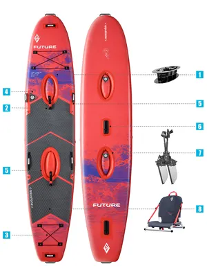 Надувная доска Aquatone FUTURE 13'0" 2+1 MULTI-PERSON PEDAL SUP — в работе на воде