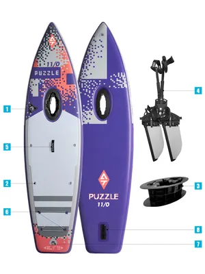 Надувная доска Aquatone PUZZLE 11'0" PEDAL SUP Air SUP/Pedal Kayak — в работе на воде