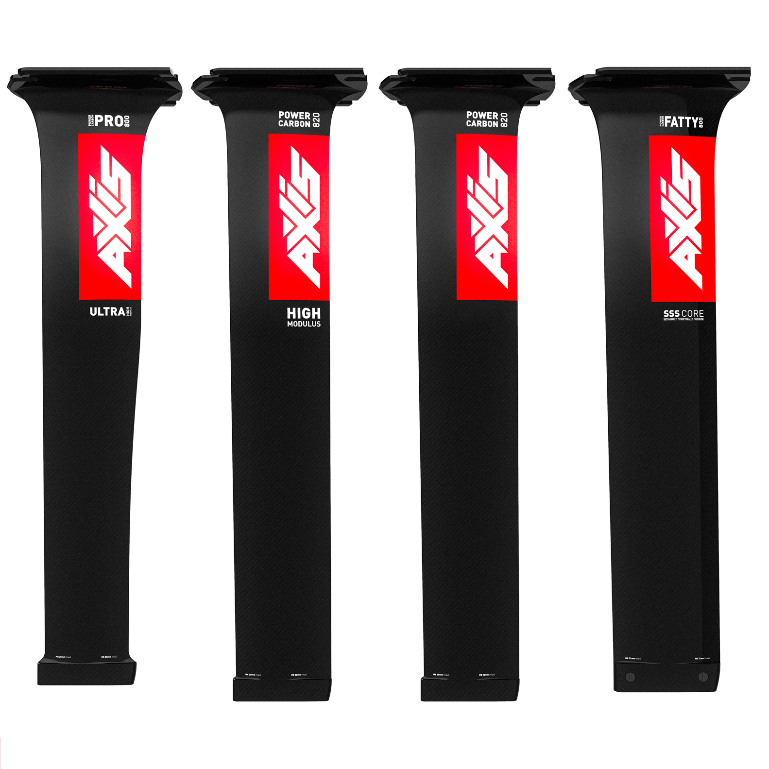Мачта фойла AXIS Foils AXIS Power Carbon FATTY Mast & Base Plate 90 — construction detail