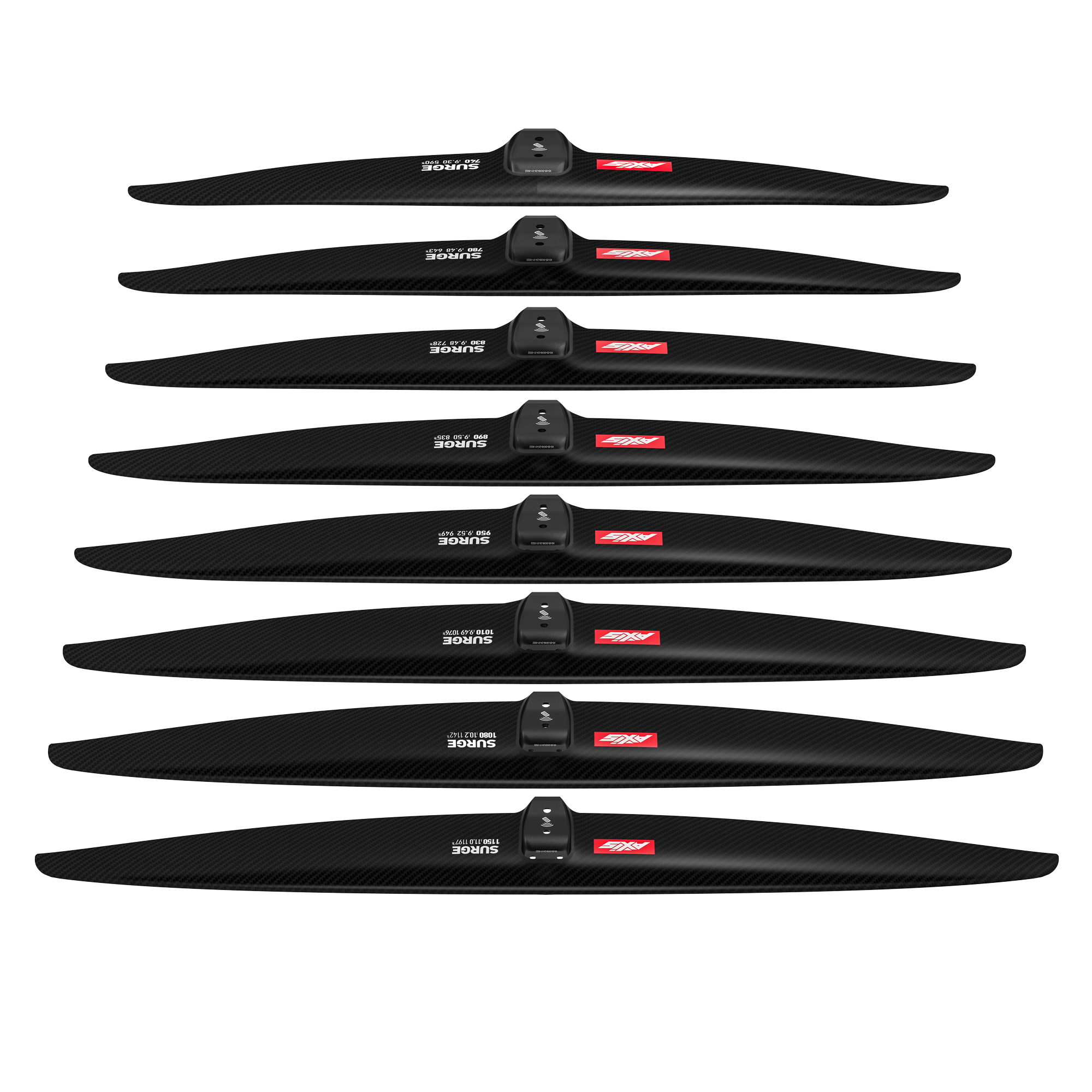 Переднее крыло фойла AXIS Foils AXIS SURGE 1150 Carbon Hydrofoil wing — крупный план