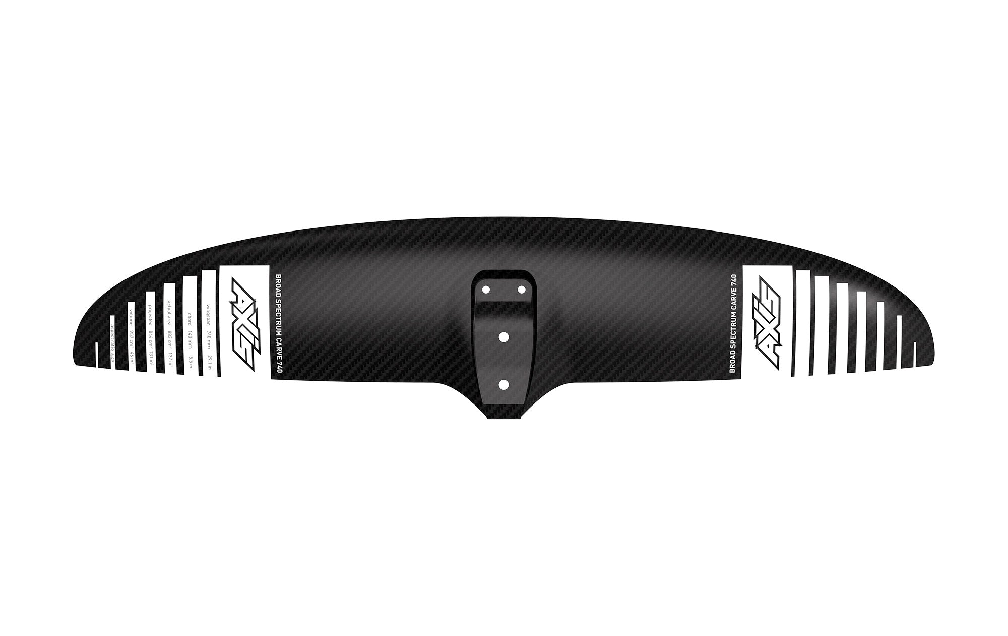 Переднее крыло фойла AXIS Foils BSC 740 Carbon Hydrofoil Wing — side view