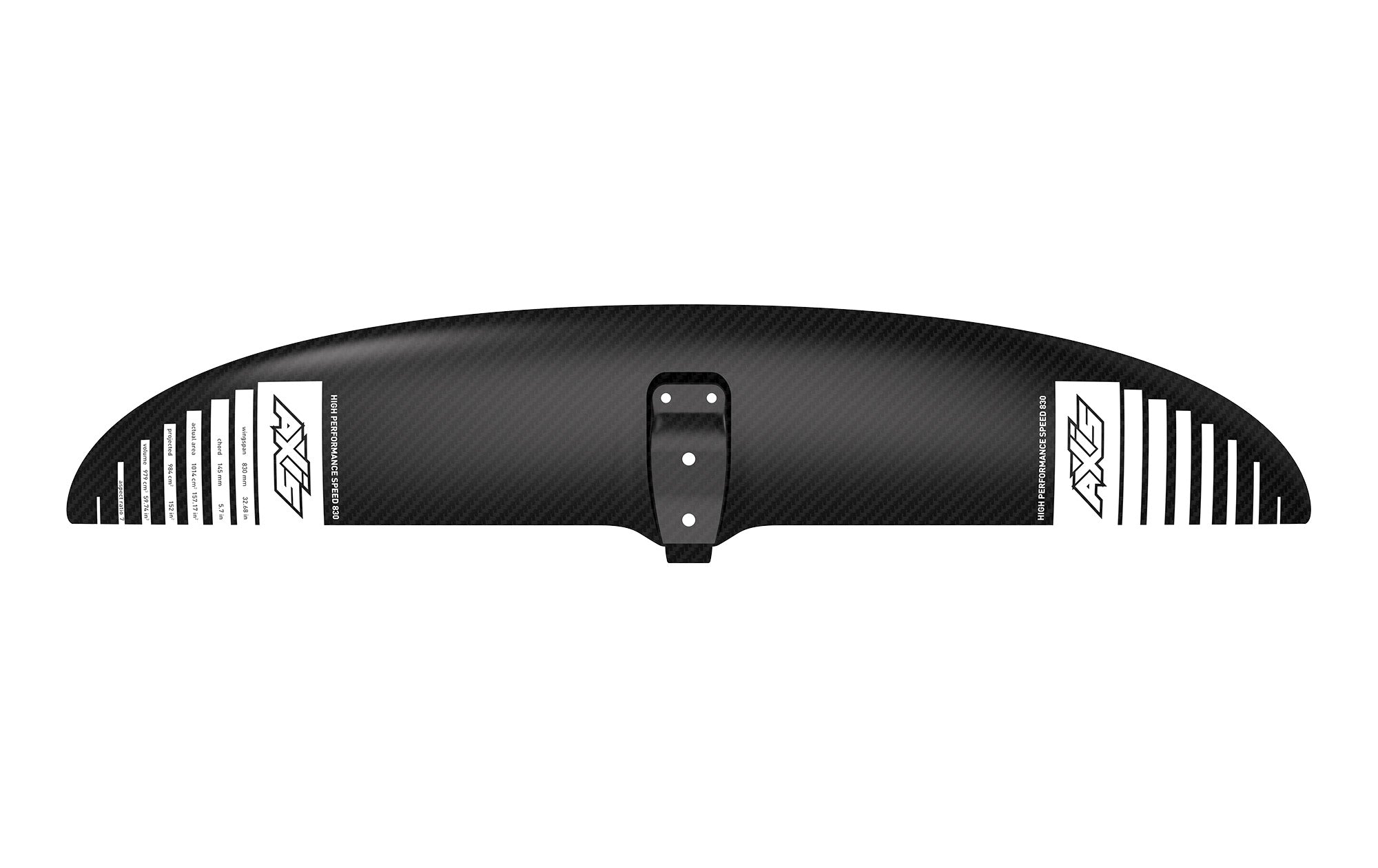 Переднее крыло фойла AXIS Foils HPS 830 Carbon Hydrofoil Wing — side view
