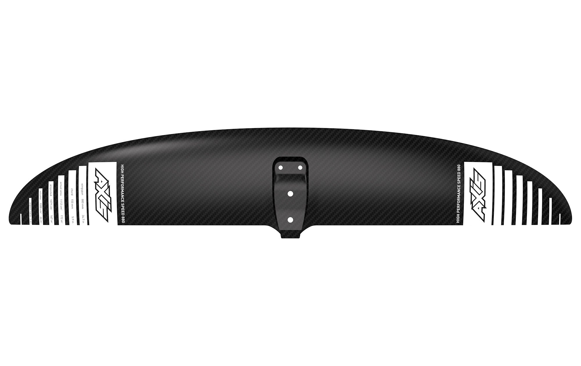 Переднее крыло фойла AXIS Foils HPS 880 Carbon Hydrofoil Wing — вид сбоку