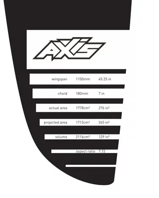 Переднее крыло фойла AXIS Foils PNG 1150 Carbon Hydrofoil Wing — детали конструкции