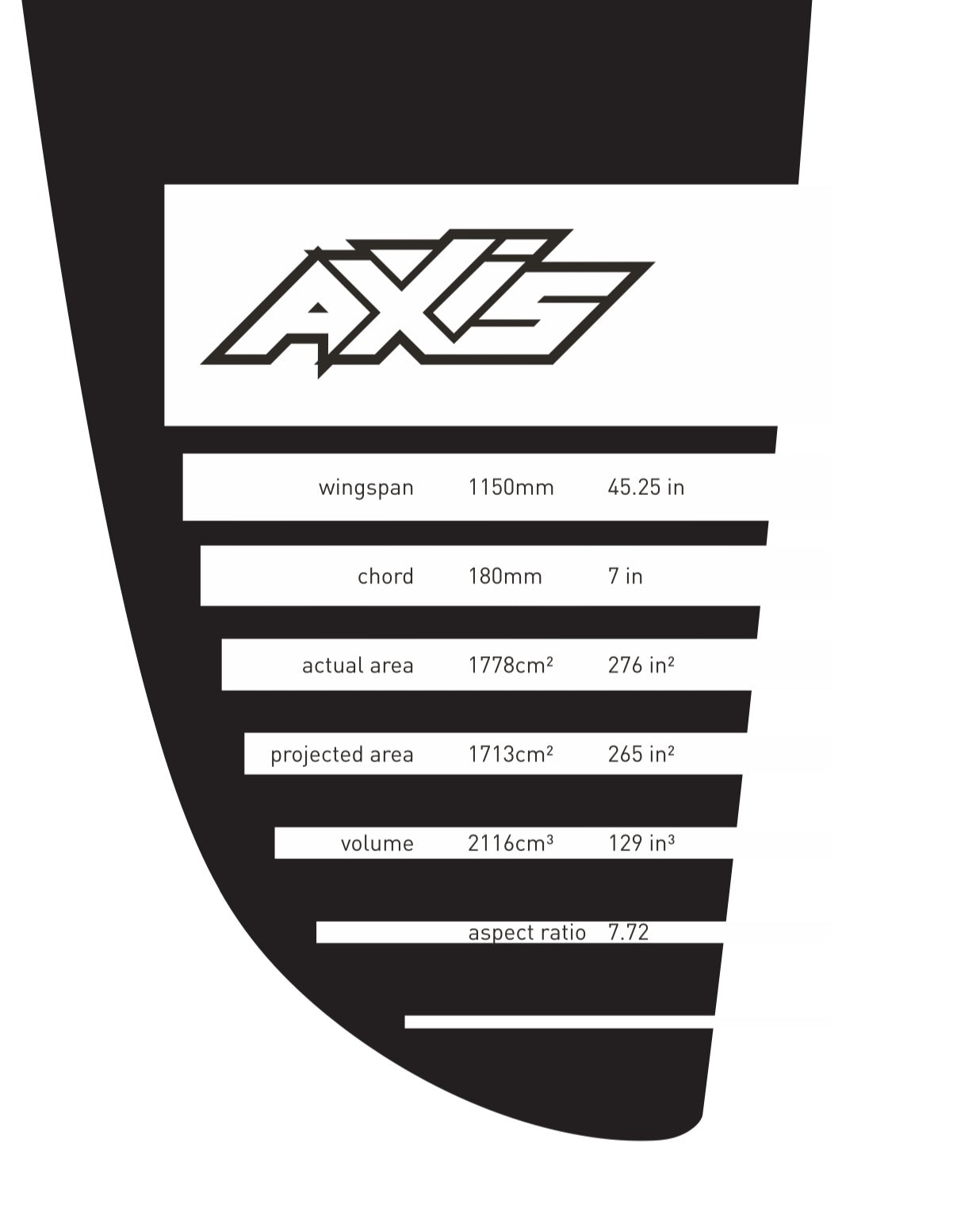 Переднее крыло фойла AXIS Foils PNG 1150 Carbon Hydrofoil Wing — детали конструкции