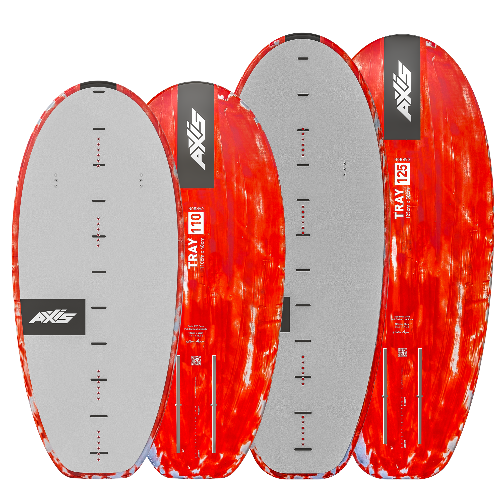 AXIS Foils Tray v5 Carbon Foilboard 125 Foilboard — construction detail