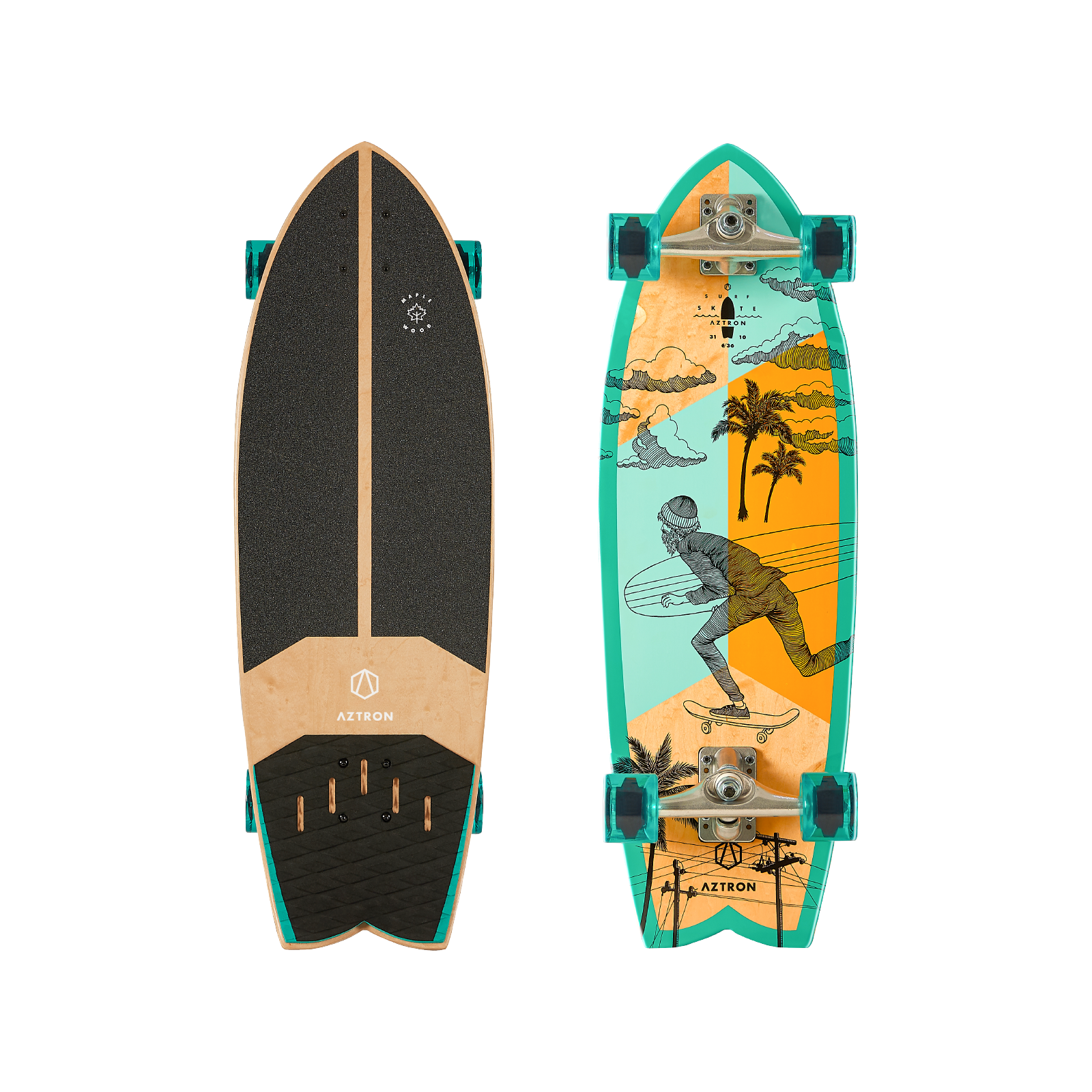 Сёрфскейт Aztron STREET 31 Surfskate CST Canadian Maple