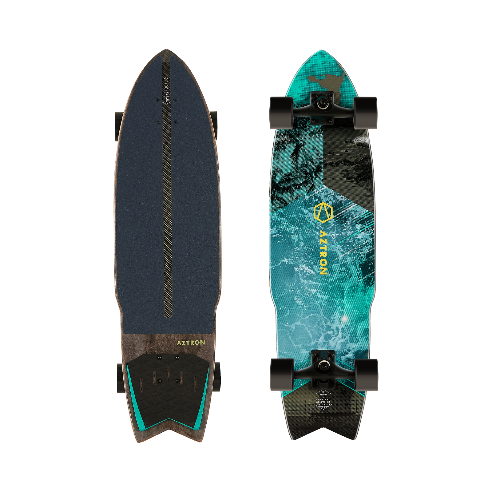 Сёрфскейт Aztron OCEAN 36 Surfskate/Carbon Inlay 7 layers 100%