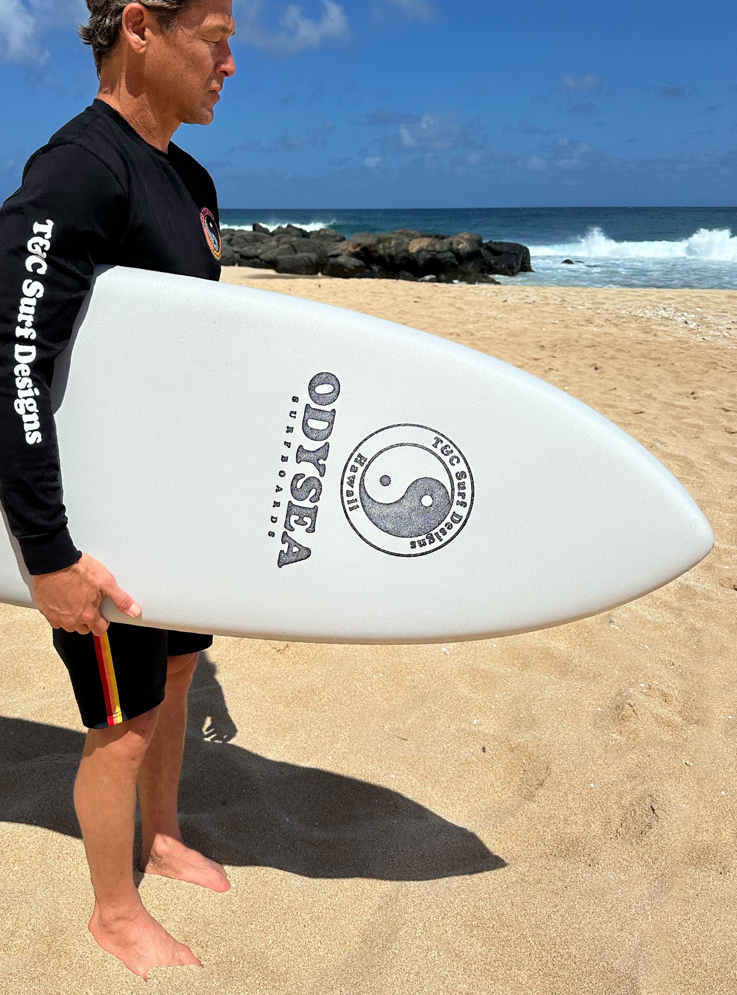Catch Surf Bat Tail Quad (5'8") // T&C Surf Designs® Surfboard — close-up