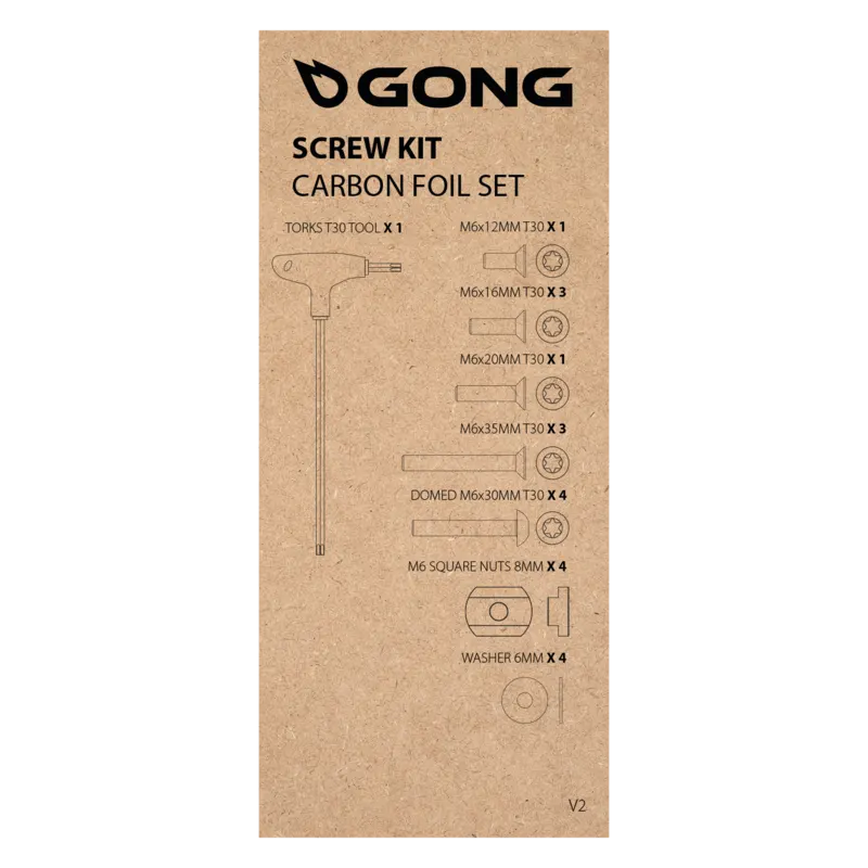 Комплектующие GONG Полный комплект винтов для фойла Carbone V2 — купить в K1.surf