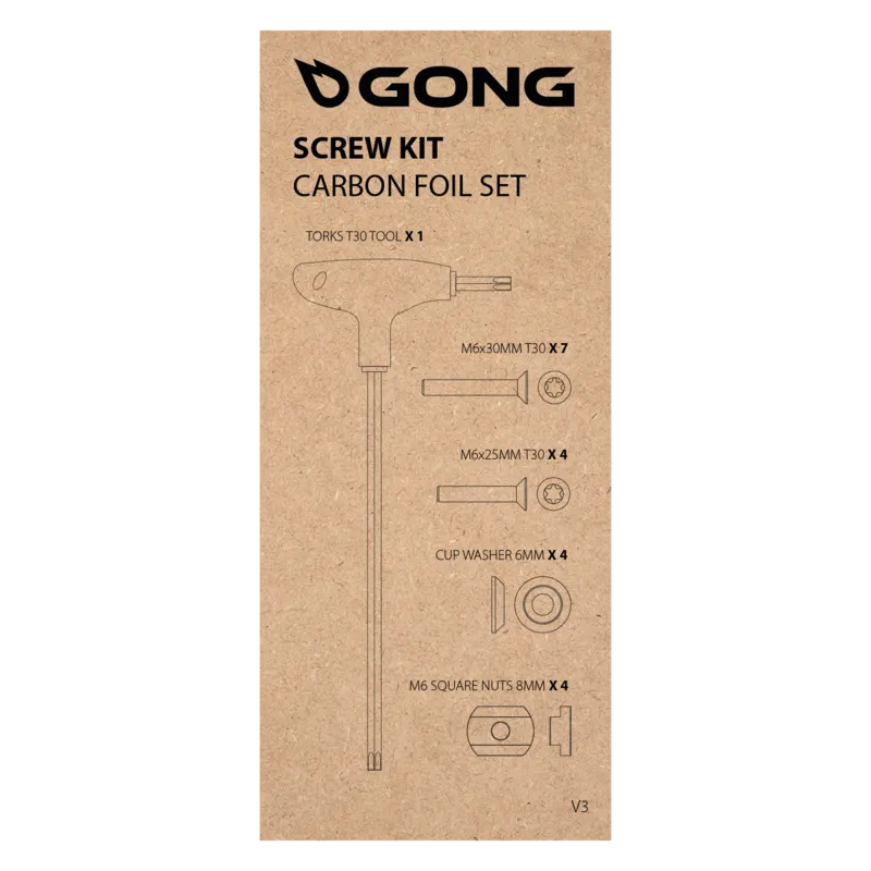 Комплектующие GONG Полный комплект винтов для фойла Carbone V3 — купить в K1.surf