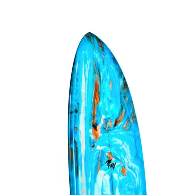 Сёрф-доска GONG Factory Surf Fury PU 5'6 Blue Red — в работе на воде