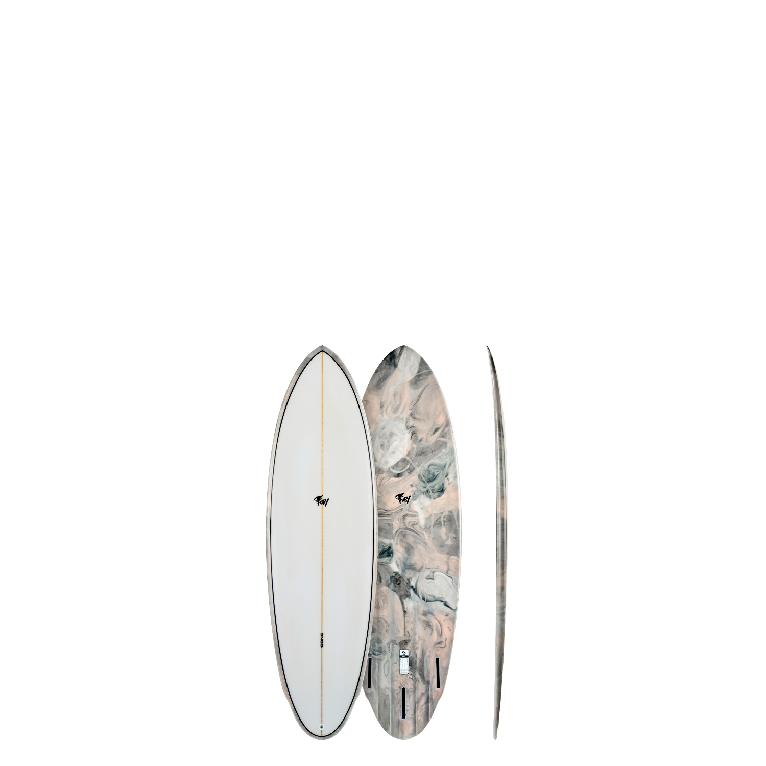 Сёрф-доска GONG Factory Surf Fury PU 5'9 Pink Black & Grey