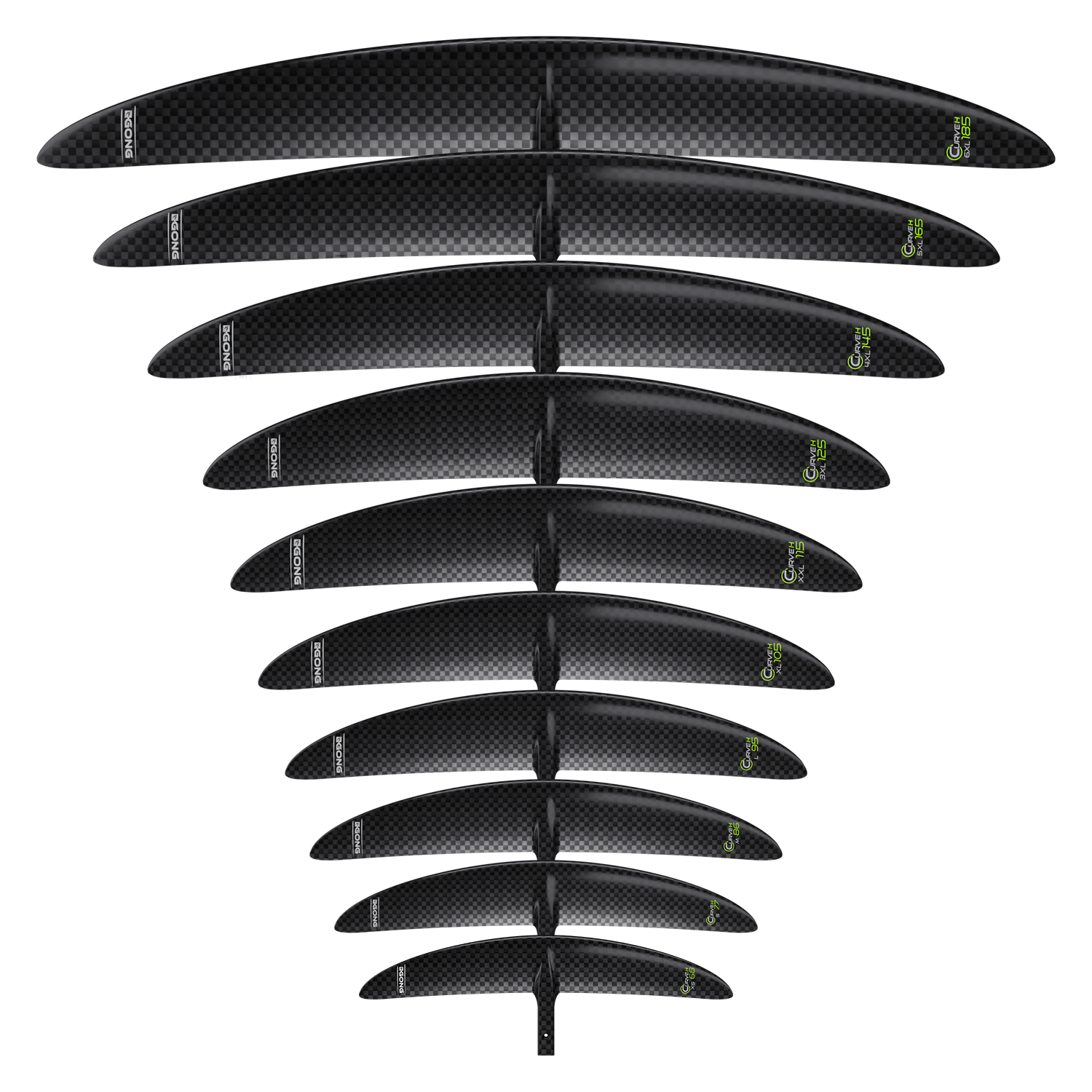 Переднее крыло фойла GONG Foil Front Wing Curve H V2 - Black — детали конструкции