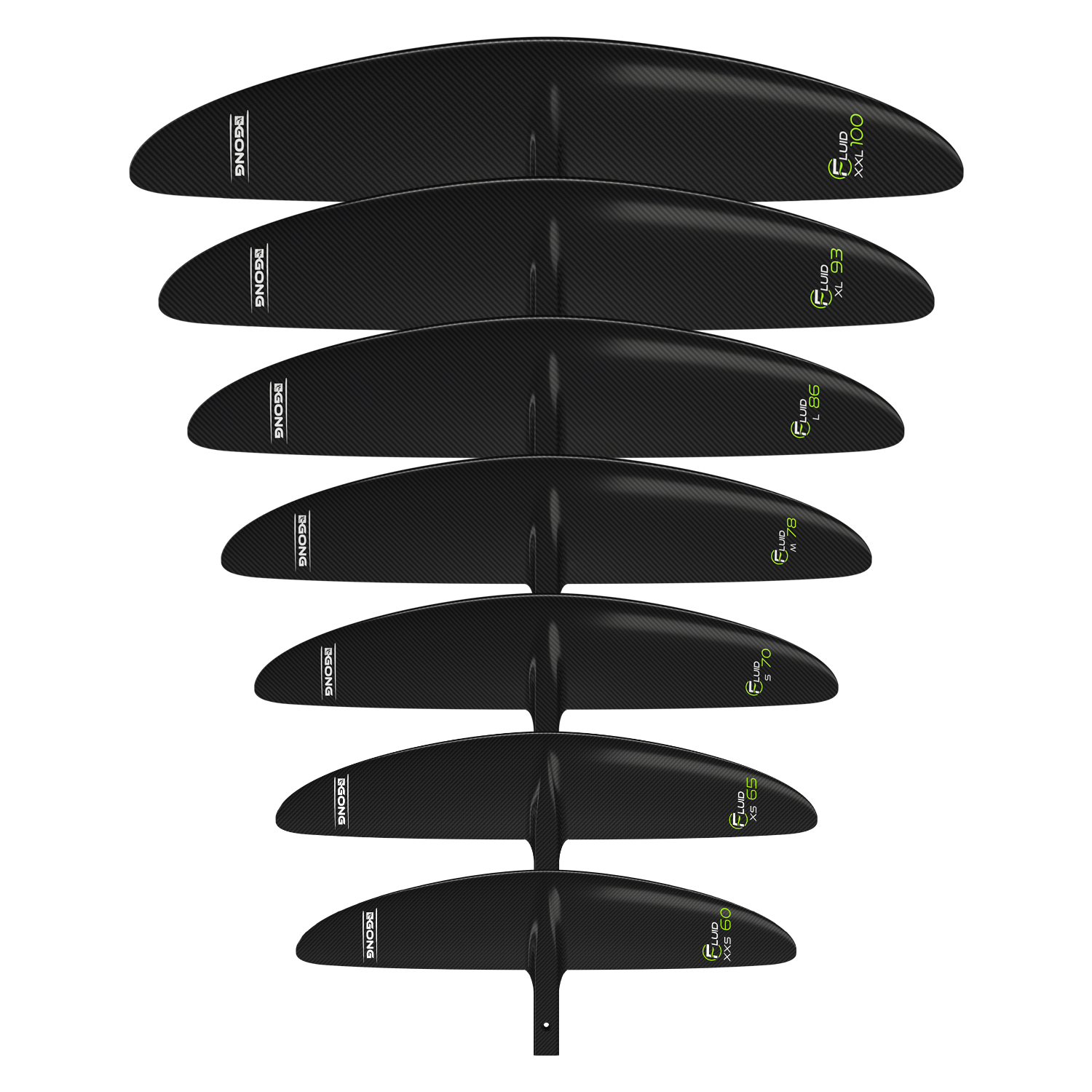 Переднее крыло фойла GONG Foil Front Wing Fluid V2 - Black — детали конструкции