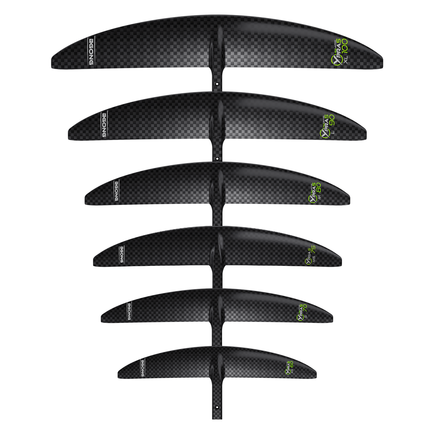 Переднее крыло фойла GONG Foil Front Wing Pro Ypra Slalom V2 - Black — construction detail