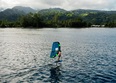 GONG Pro Veloce H V2 Foil stabiliser — in action on the water
