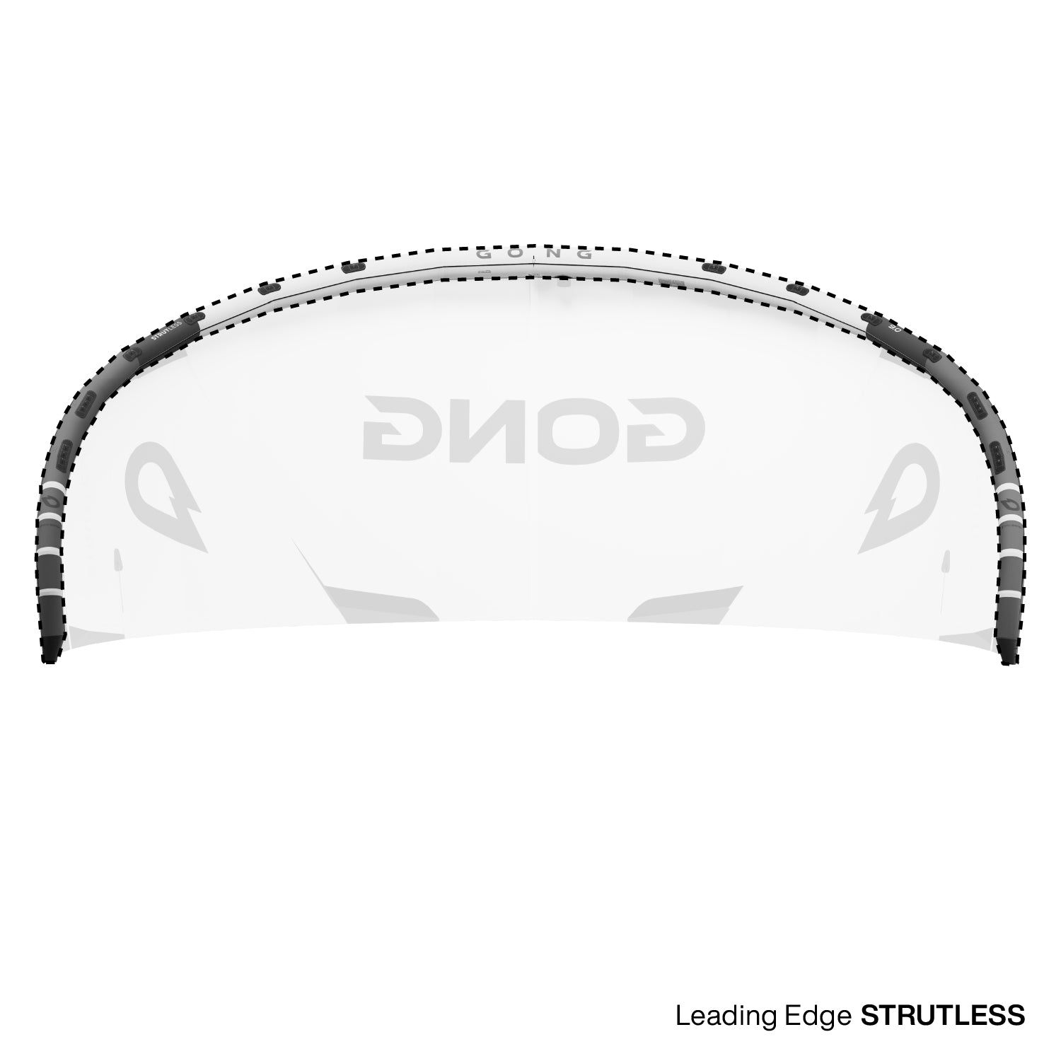GONG Kite Strutless 2026 Spare Parts Kite — side view