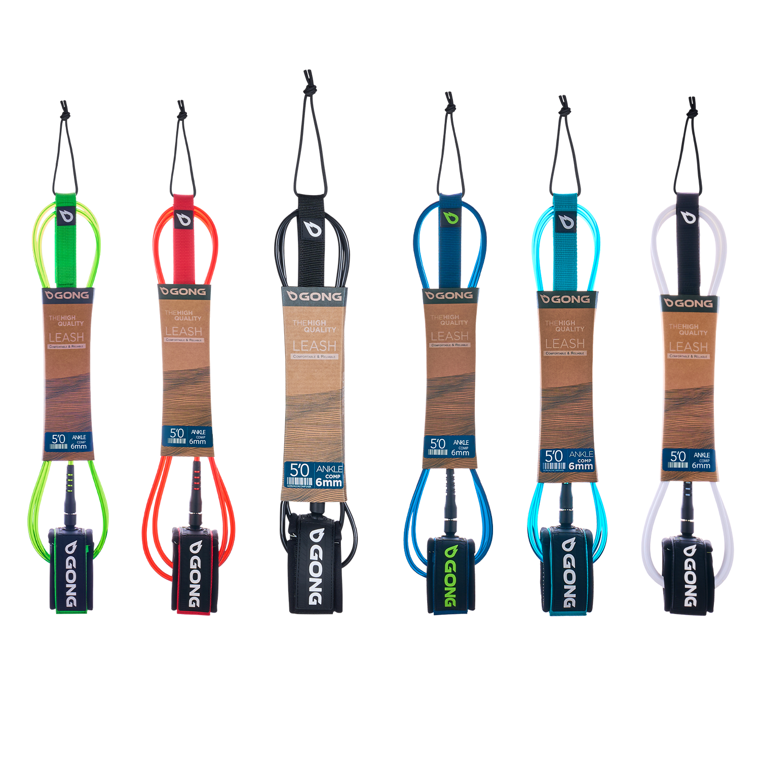 Лиш GONG Leash Surf Comp Cheville - 6mm