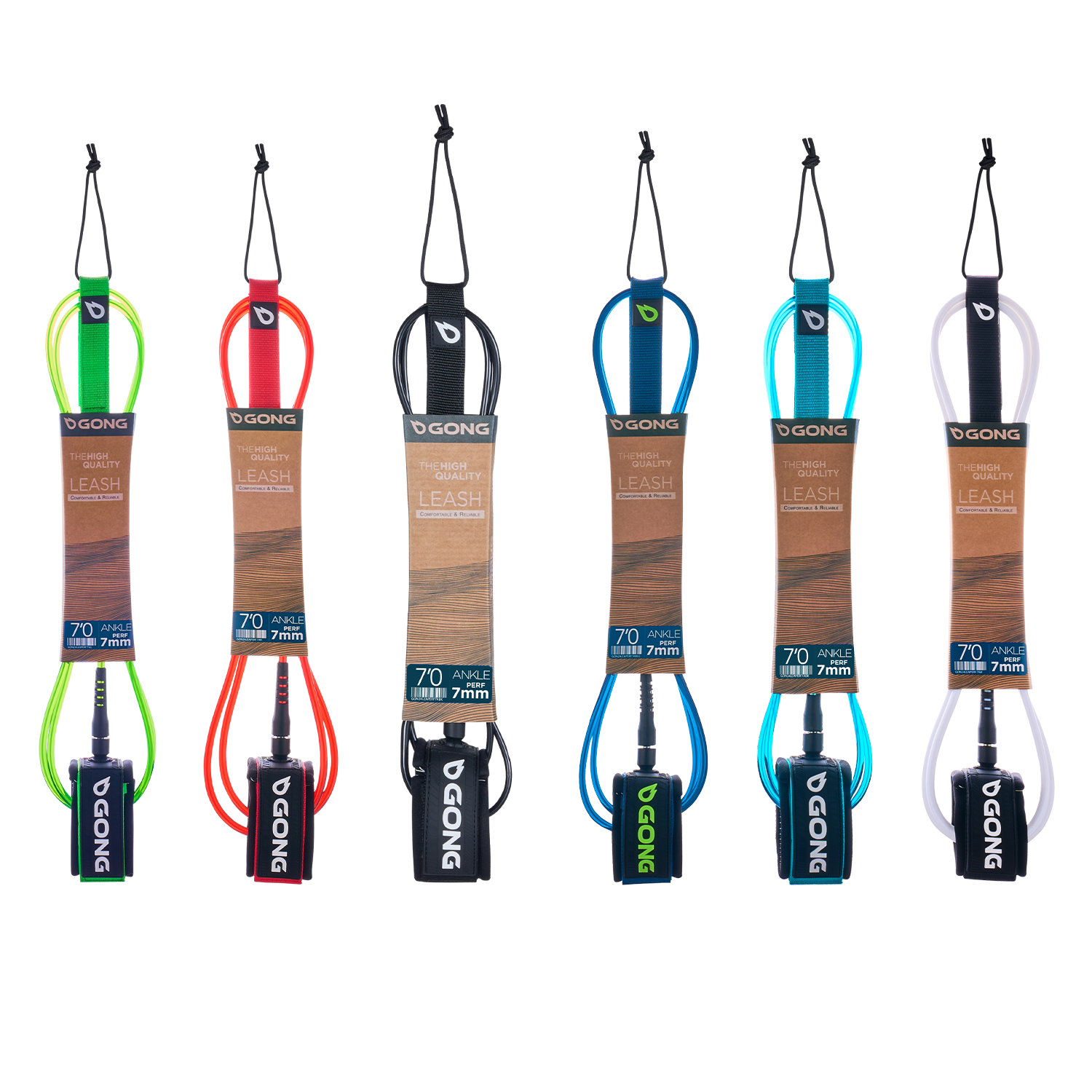 Лиш GONG Leash Surf / SUP Perf  Cheville - 7mm