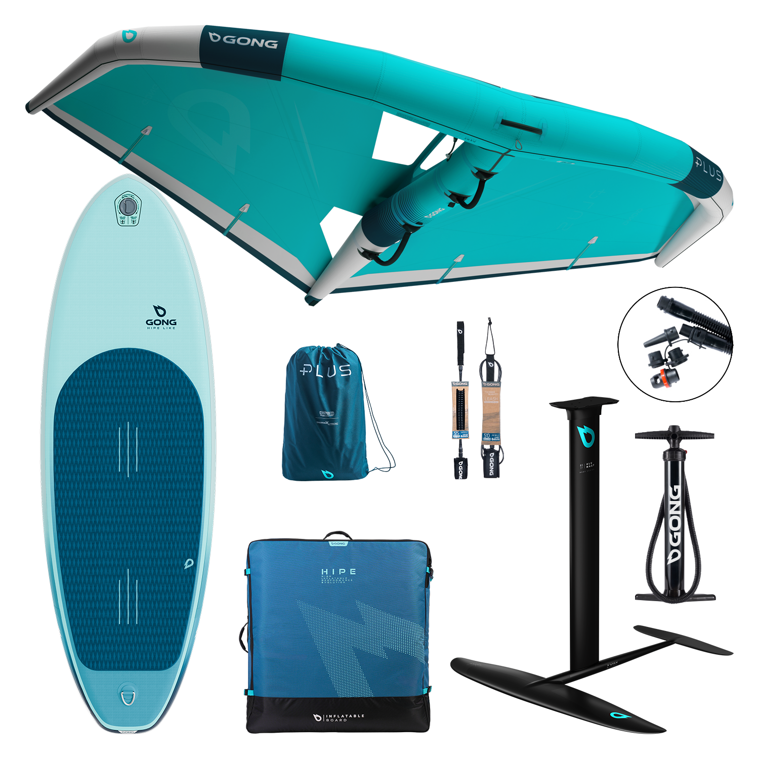 GONG Pack Wing foil Board Inflatable HIPE Like Foilboard — buy at K1.surf