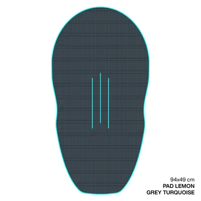 Крепление GONG EVA Wingfoil Ridge Traction Pad Shape Lemon — вид сбоку