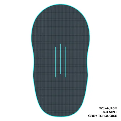 Крепление GONG EVA Wingfoil Ridge Traction Pad Shape Mint — вид сбоку