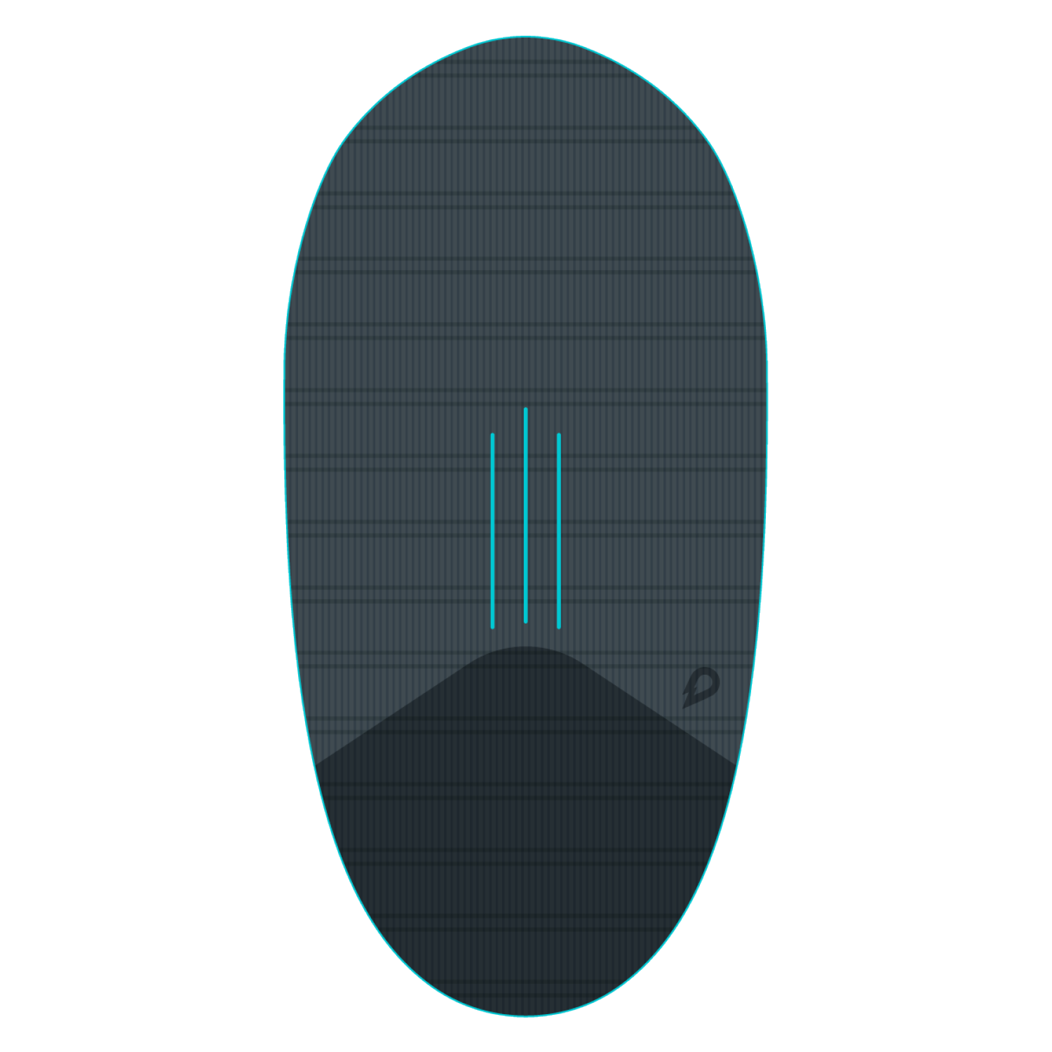 GONG Wingfoil Ridge Traction Pad - Shape Mint FSP 2X / FSP Pro Binding — side view