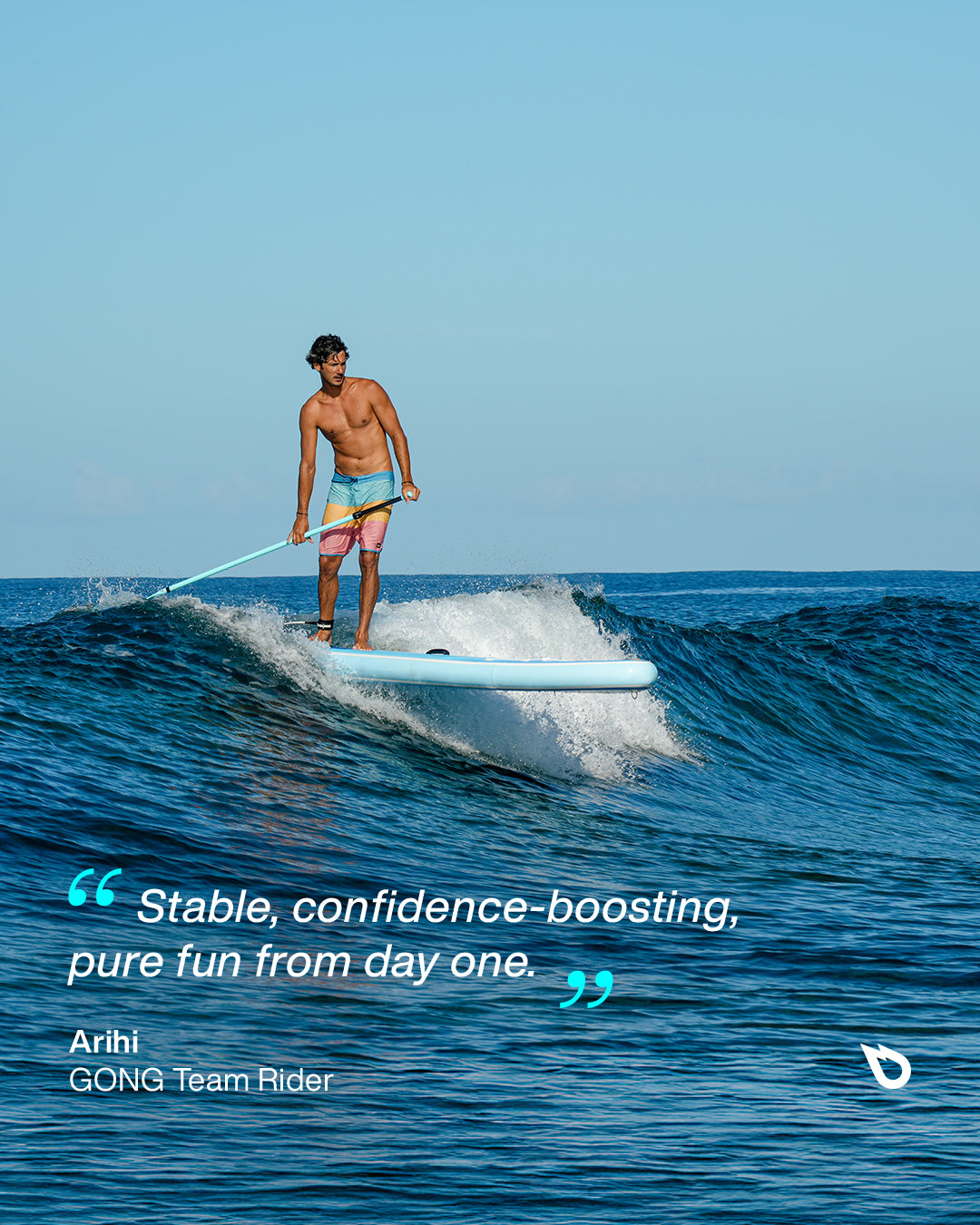 SUP-доска GONG Pack SUP Inflatable First Allround — in action on the water