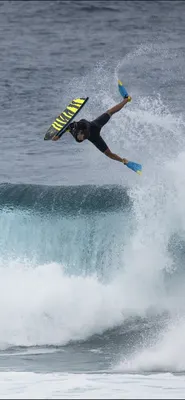 Плавник Hubboards Air Hubb Swim Fins -Aqua Blue & Yellow — вид сверху