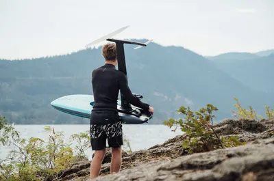 North Boost Foil Board Hydrofoil — in action on the water