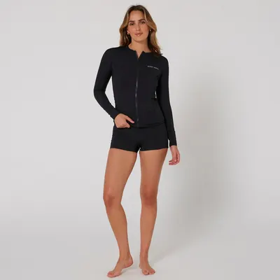 Одежда Ocean & Earth Ladies Oceana Long Sleeve Front Zip Lycra Vest — крупный план