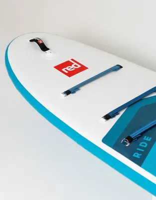 Red Paddle Co 10'0" Ride MSL Inflatable Paddle Board Package. Inflatable SUP board — side view