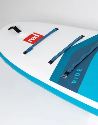 Red Paddle Co 10'6" Ride MSL Inflatable Paddle Board Package. Inflatable SUP board — side view