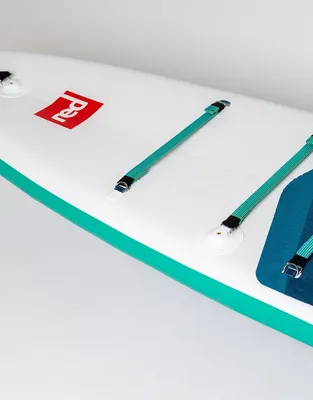 Red Paddle Co 12'0" Voyager MSL Inflatable Paddle Board Package. Inflatable SUP board — side view