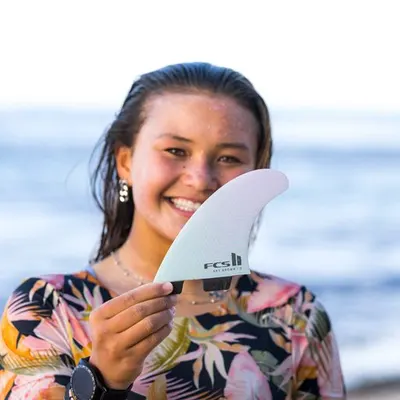 Softech FCS II Sky Brown Tri Fins Fins — top view