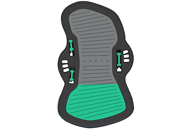 NORTH FLEX TT BINDINGS 2020 Kiteboard binding — construction detail